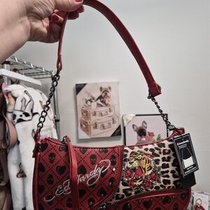 Ed Hardy Red and Black Women's Bag